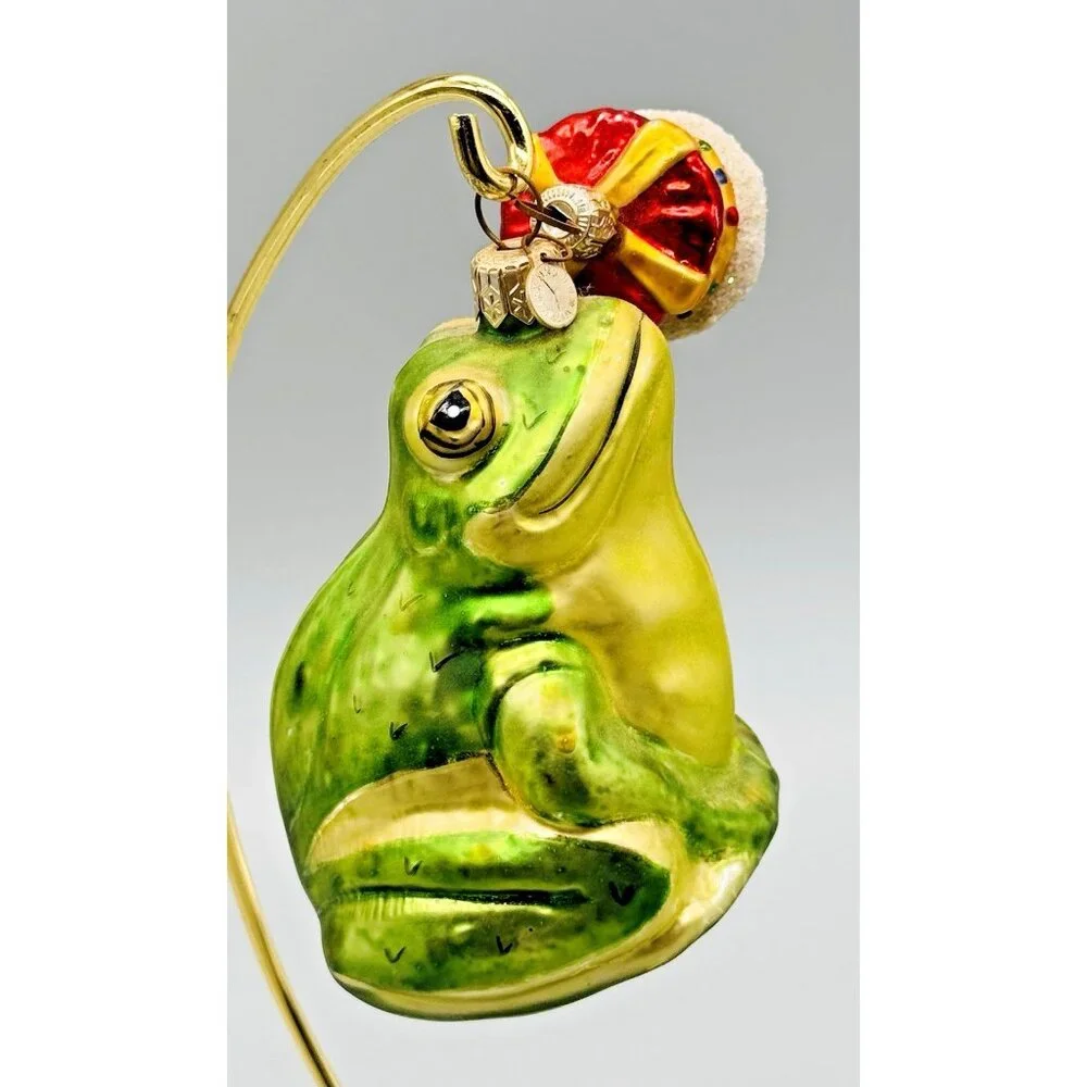 Department 56 Glass Frog Prince With Crown  Kiss Poland‎ Ornament  4 inch